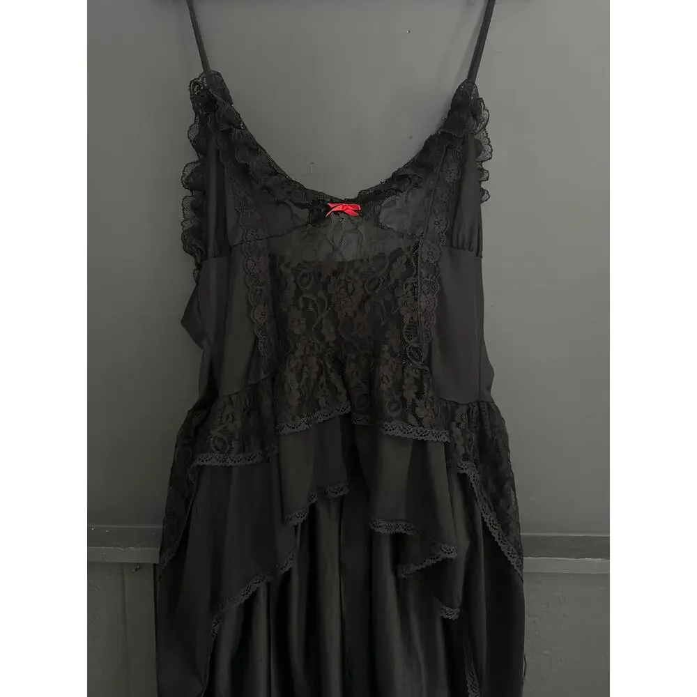 Vintage Traffic Jam Fairy Goth Sheer Negligee Lingerie Black Chemise Size Medium - Picture 5 of 12